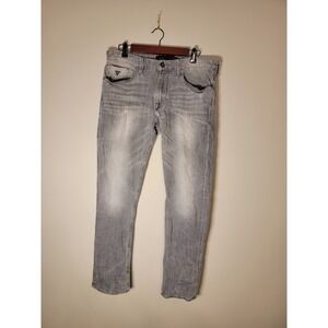 GUESS Men's 34x30 SLIM Straight  Fit Jeans Faded Gray Denim
